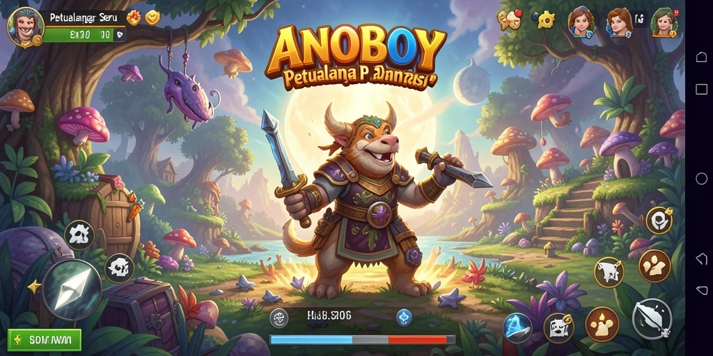 Screenshot ANOBOY menampilkan aksi seru dalam gameplay petualangan.