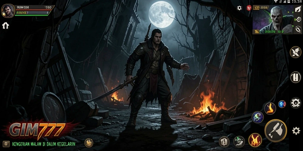 Tampilan gameplay GIM777 yang menyeramkan dan mendebarkan.