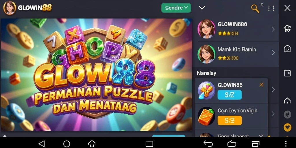 Tangkapan layar utama menunjukkan gameplay menantang GLOWIN88.