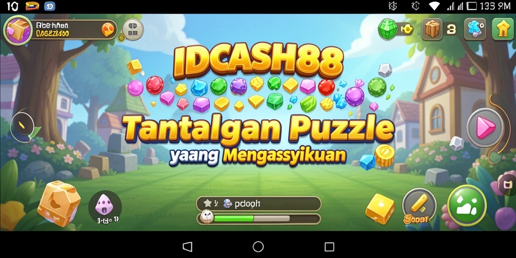 Tampilan gameplay menantang di IDCASH88 saat menyelesaikan teka-teki.