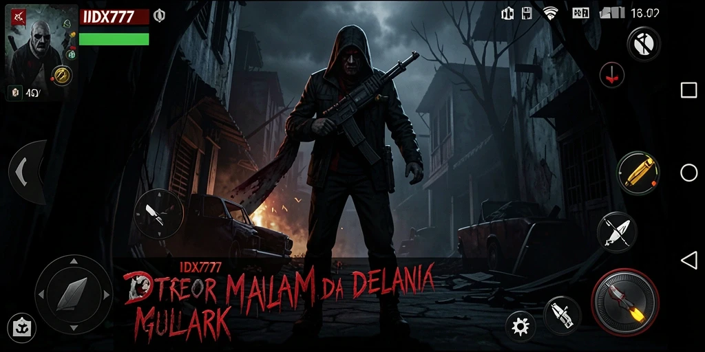 Tampilkan gameplay <strong>IDX777</strong> yang menegangkan dengan suasana horror yang mencekam.