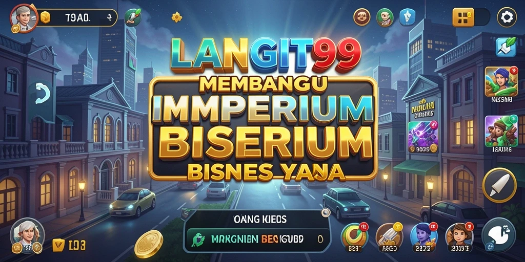 Tampilan gameplay LANGIT99 dengan berbagai elemen manajemen bisnis.