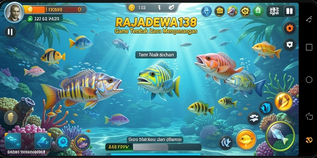 Tampilan gameplay RAJADEWA138 menampilkan serunya menembak ikan.